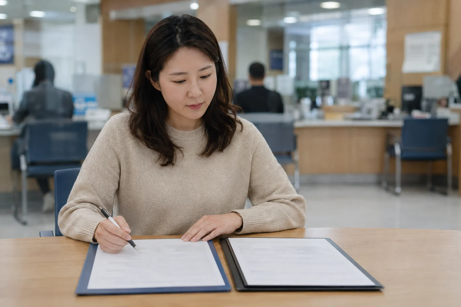 음주운전 면허취소 처분통지서 관련 서류와 일정을 정리하는 장면